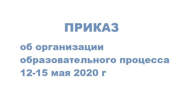 Приказ об организации образовательного процесса 12-30 мая 2020 г.